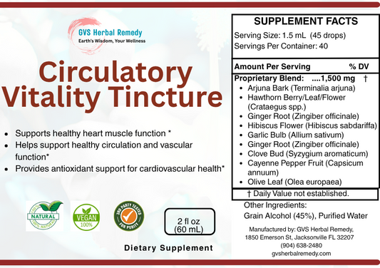 Circulatory Vitality Tincture - Premium Heart & Blood Pressure Support